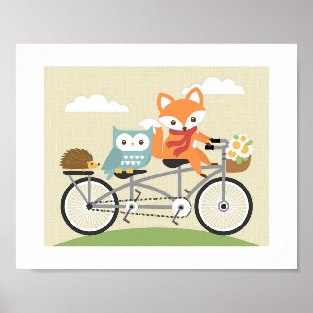 Trä Bicycle Poster Skriv ut (Framsidan)