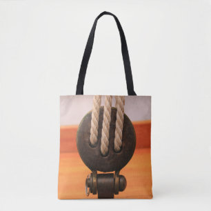 Trä Boat Block- Shoulder Tote Tygkasse