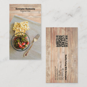 Trä Bord Setting Personal Chef QR-kod Visitkort