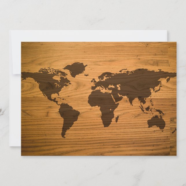 Trä Burved World Map (Framsida)