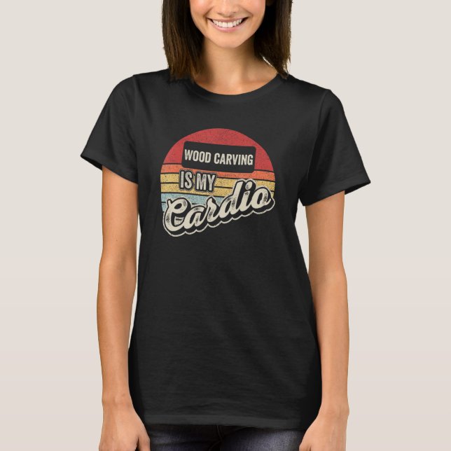 Trä Cardio Vintage Retro T Shirt (Framsida)