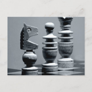 Trä Chess Board Game Biet Figurer Vykort