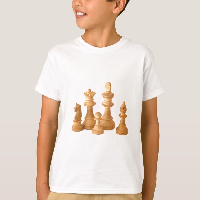 Trä Chess Delar Tee Shirt (Framsida)