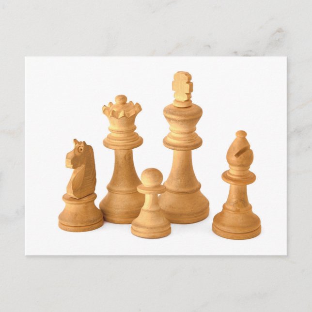 Trä Chess Delar Vykort (Framsida)