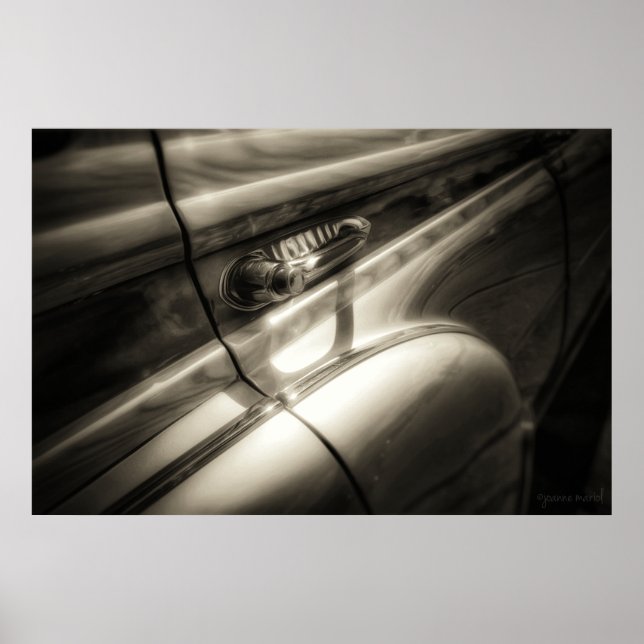 Trä Classic Car Poster Skriv ut (Framsidan)