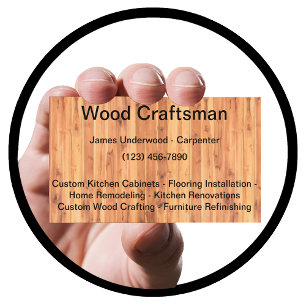 Trä Crateur Carpenter Services Visitkort