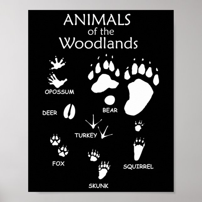 Trä Cute Animal Paw Skriv ut Poster (Framsidan)
