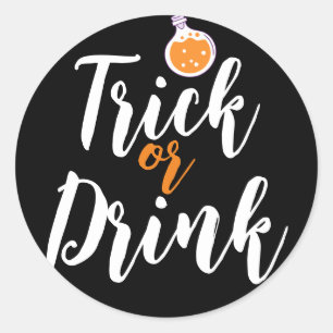 Trä eller drycker Simma Halloween-skämparpumpa Runt Klistermärke