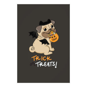 Trä eller Treug Pug Costume Fototryck