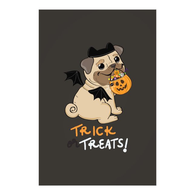 Trä eller Treug Pug Costume Fototryck (Framsidan)