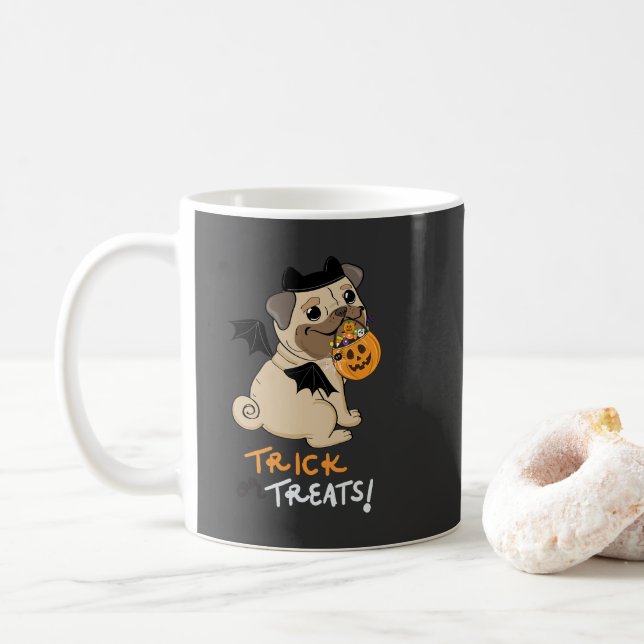 Trä eller Treug Pug Costume Kaffemugg (Med munk)