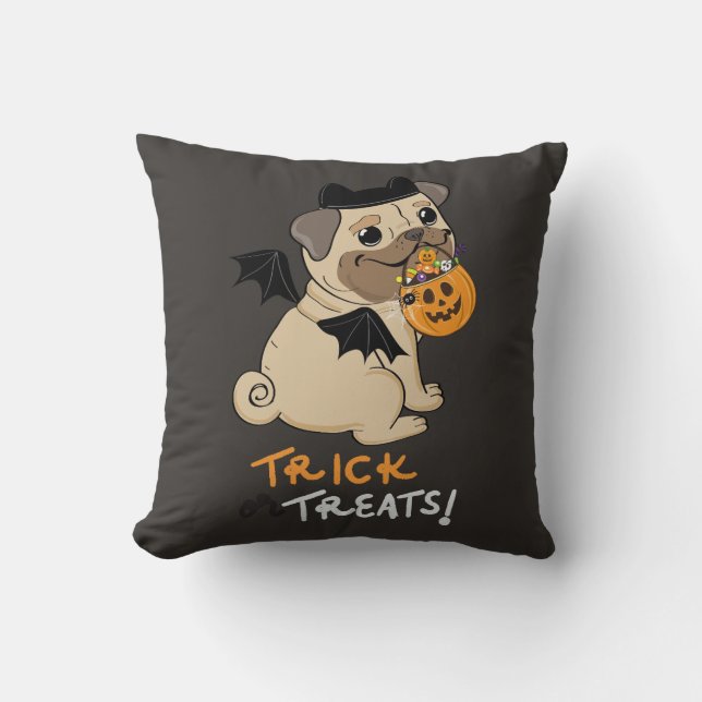 Trä eller Treug Pug Costume Kudde (Framsida)