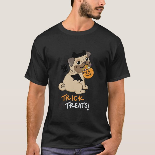 Trä eller Treug Pug Costume T Shirt (Framsida)
