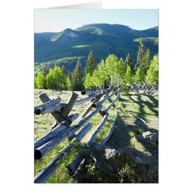 Trä Fenceline Hälsningskort (Framsidan)