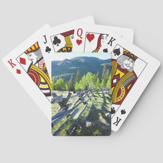 Trä Fenceline Spel Kort (Baksidan)