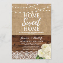 Trä för Burlap för inflyttnings- hem för party