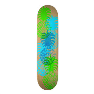 Trä för Faux för Momona ananas hawaianskt tropi Mini Skateboard Bräda 18,5 Cm