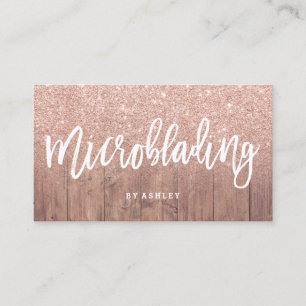 Trä för glitter för Microblading typografi rosa Visitkort
