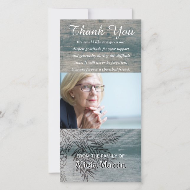 Trä för minnes- tack för fotosympati lantligt (Framsida)