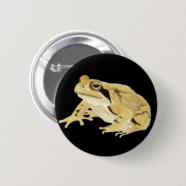 Trä Frog Knapp (Framsida & baksida)