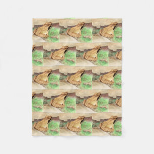 Trä Frog Watercolor Fleecefilt