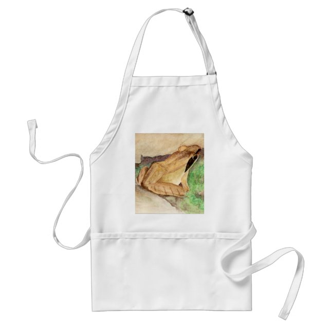 Trä Frog Watercolor Förkläde (Framsidan)