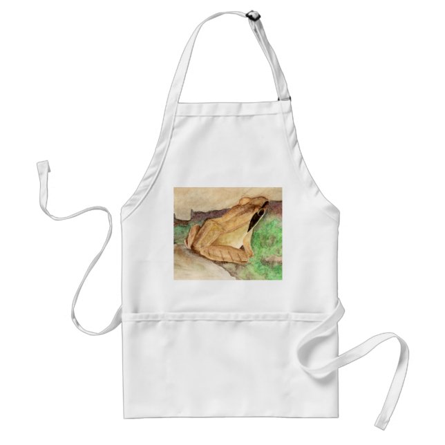 Trä Frog Watercolor Förkläde (Framsidan)
