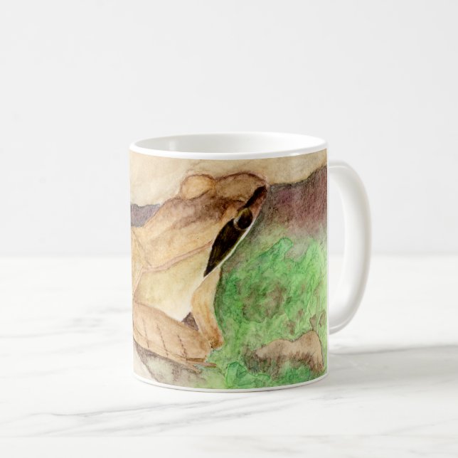 Trä Frog Watercolor Kaffemugg (Framsida höger)