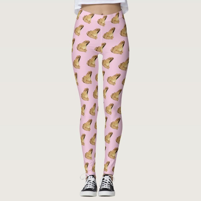 Trä Frog Watercolor Leggings (Framsida)