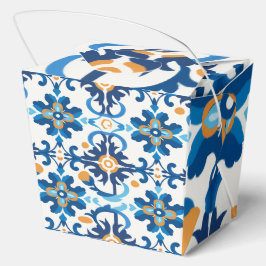 Trä Gift box med persian-Inspired Blue Mönster Presentaskar