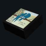 Trä Grain Bird Cage Teal Cute Kissing Love birds Smyckeskrin<br><div class="desc">Anpassningsbar Designer-Smyckeskrin för bröllop Black Lacquer Personlig Designer eller Elegant för minneslåda Unik julklapp eller Valentines day-gåvor på årsdagen för Bröllop</div>