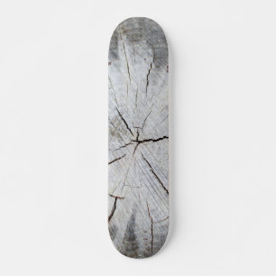 Trä Grain Grått Gräs Träd Stumpfoto Art 1 Old School Skateboard Bräda 18 Cm