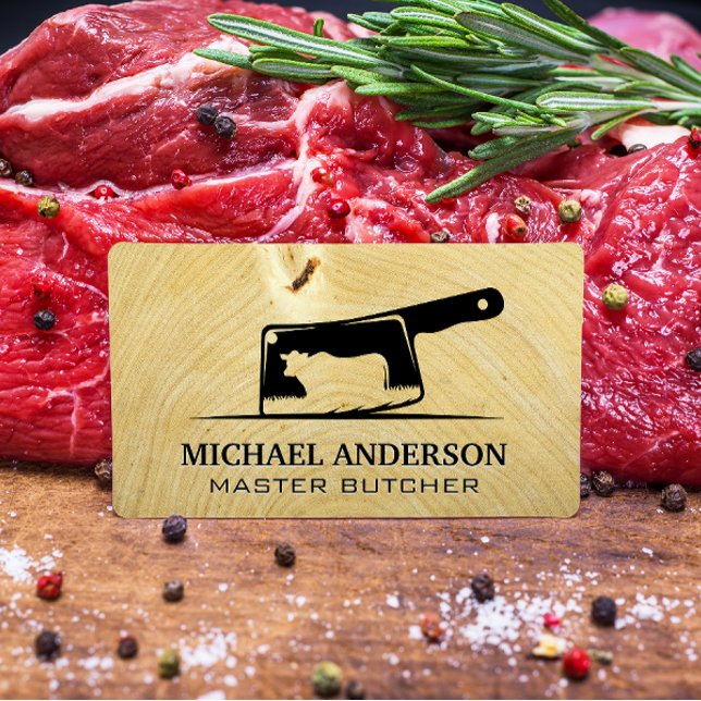 Trä Grain | Kött Cleaver | Koksbete Visitkort (Skapare uppladdad)