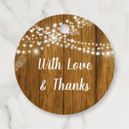 Trä Grain och Hearts Ljus Bröllop Gåvor Etiketter