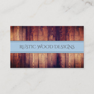 Trä Grain Rustic Grått Blue Monogram Visitkort