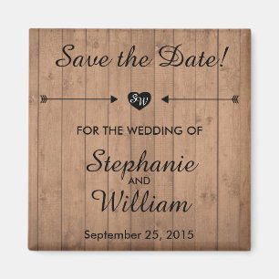 Trä Grain Spara datum magneter. Hjärt och pilar. Magnet