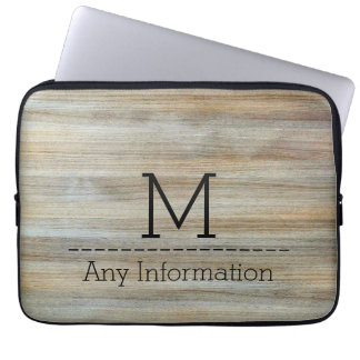 Trä Grain Struktur Monogram #2 Laptop Sleeve