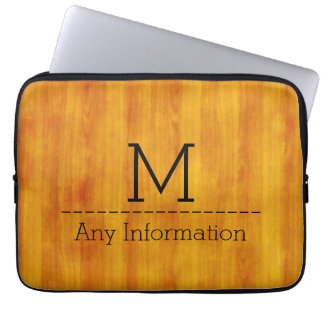 Trä Grain Struktur Monogram #3 Laptop Fodral