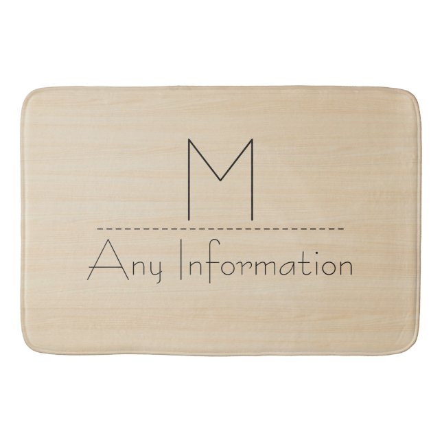 Trä Grain Struktur Monogram Badrumsmatta (Framsidan)