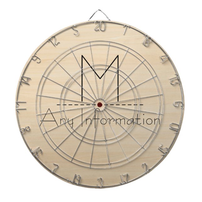 Trä Grain Struktur Monogram Darttavla (Framsidan)
