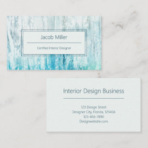 Trä Grain Teal White Rustic Struktur Visitkort