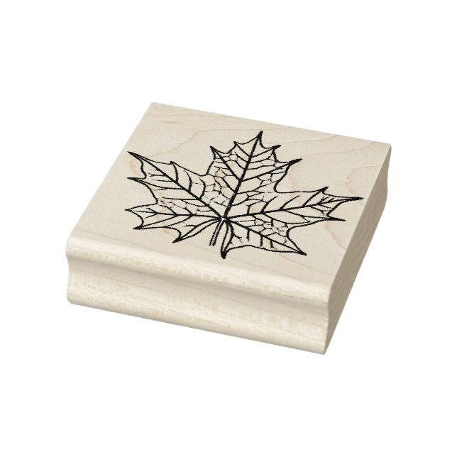 Trä Gummistempel - Lönnlöv Stämpel (Stämpel)