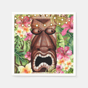 Trä-Hawaiianskt Tiki Luau Sommarfödelsedagsfest Pappersservett