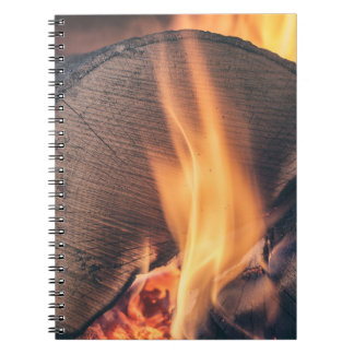 Trä i brand anteckningsbok