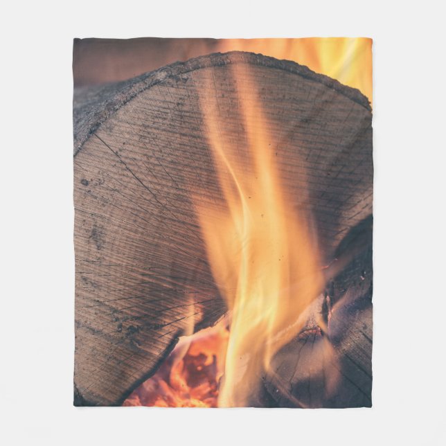 Trä i brand fleecefilt (Framsidan)