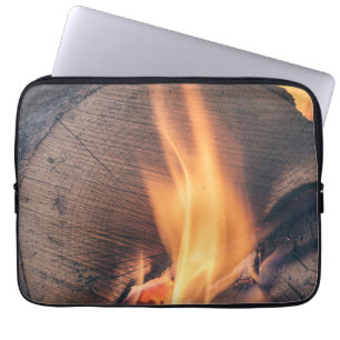 Trä i brand laptop fodral