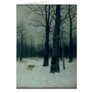 Trä in Winter, 1885 Hälsningskort