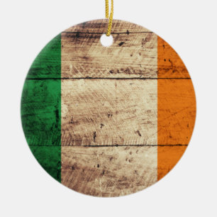 Trä Ireland Flagga Julgransprydnad Keramik