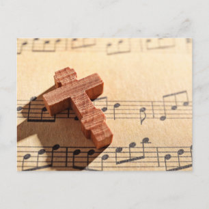 Trä kor på lakan musikpapper vykort