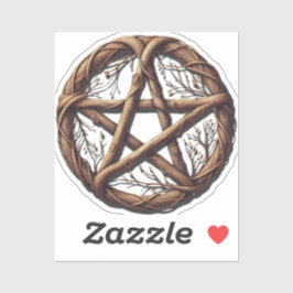 Trä Kvists Pentagram Wicca Bröllop Klistermärken